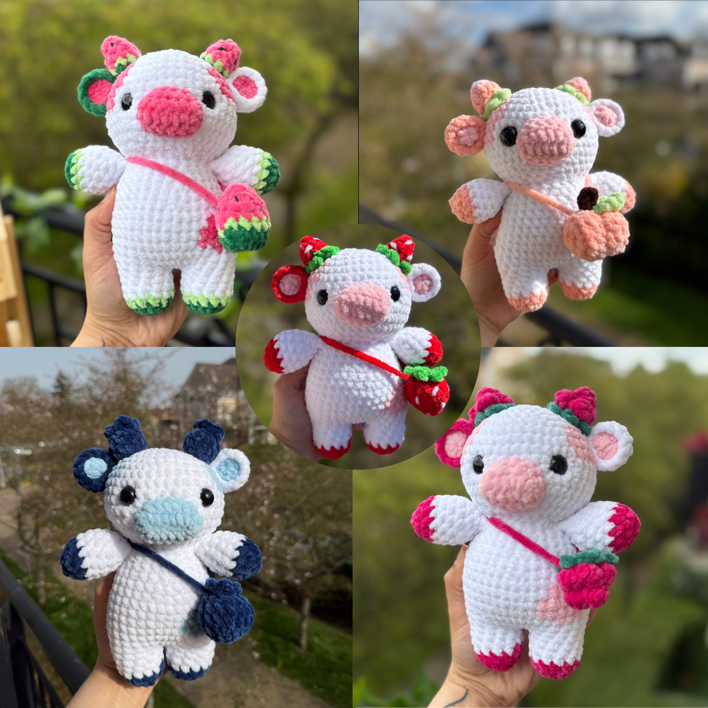 Peluche Vache Fruit au Crochet Fait Main | Moonlit Makings