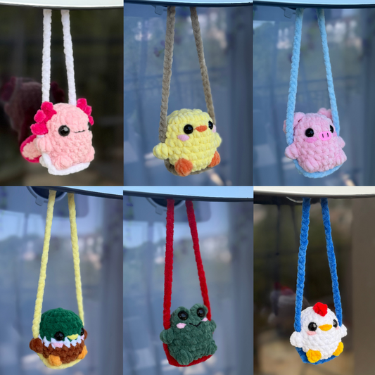 Décoration de rétroviseur Animaux au Crochet Fait Main | Moonlit Makings