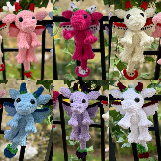 Peluche Dragon Fruit au Crochet Fait Main | Moonlit Makings